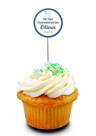 Blue Confirmation Cupcake Topper 4