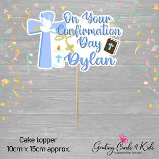 Blue Cross Confirmation Cake Topper