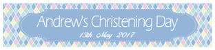 Blue Diamond Christening Banner