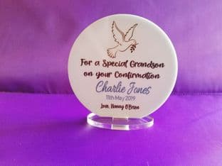 Blue Dove Confirmation Plaque