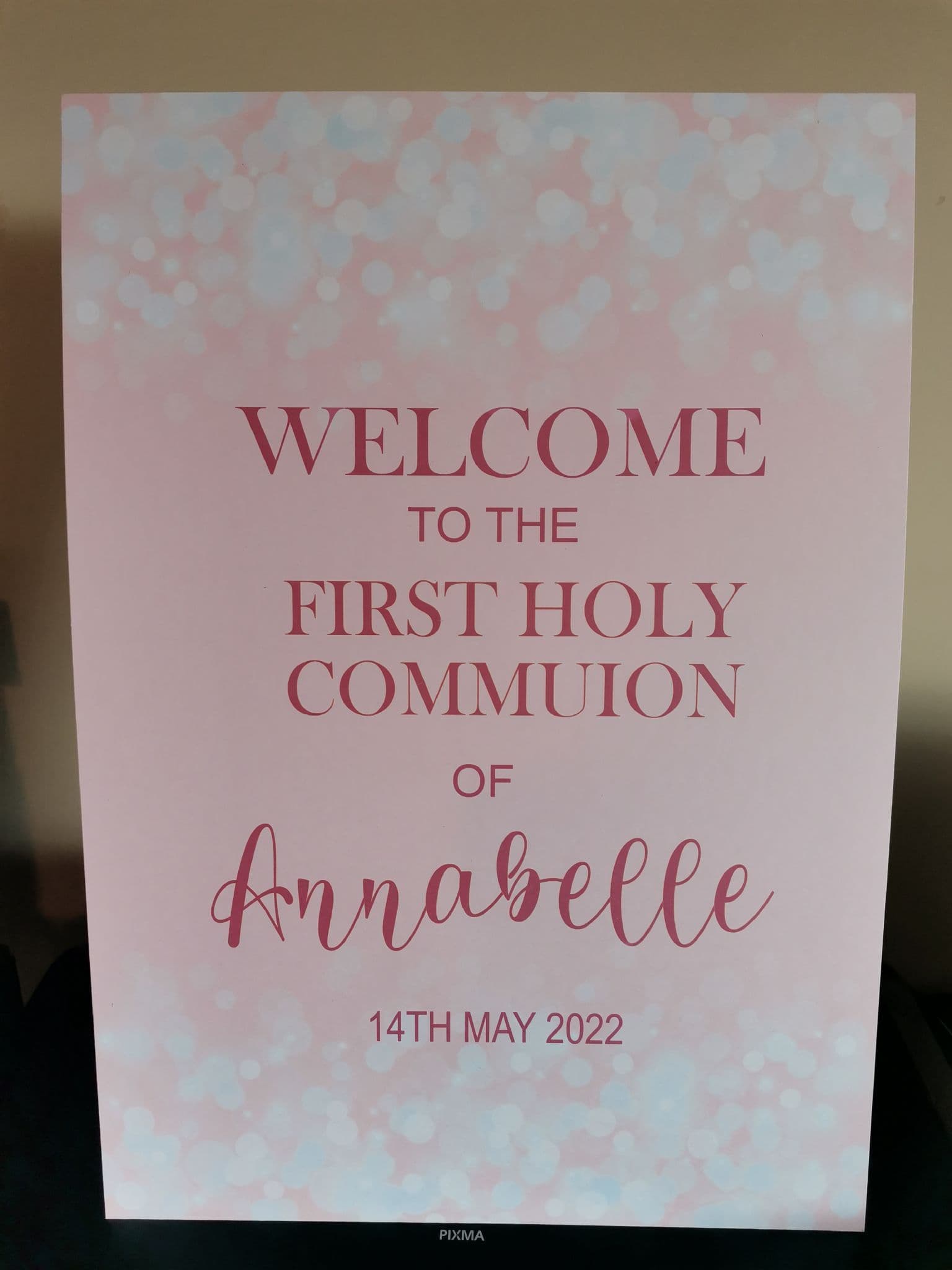 Blue Dove & Cross Confirmation Welcome Sign