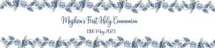 Blue Flower Communion Bottle Label Wrapper