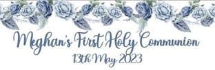 Blue Flower Communion Chocolate Candy Bar Wrapper