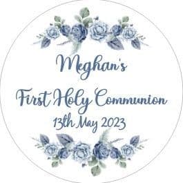 Blue Flower Communion Sticker