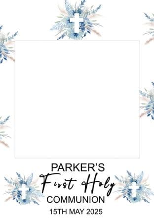 Blue Flowers & Cross Selfie Frame