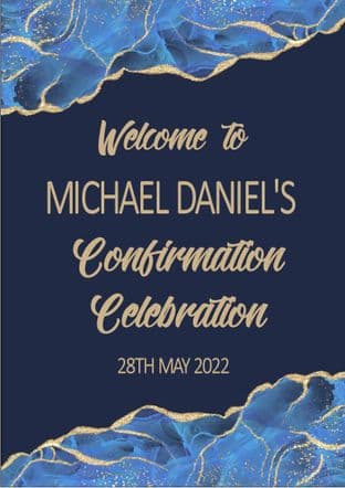 Blue & Gold Any Occasion Welcome Sign