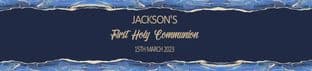 Blue & Gold Communion Bottle Label Wrapper