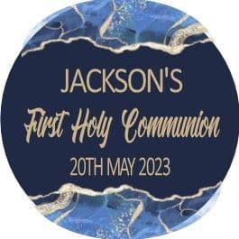 Blue & Gold Communion Sticker
