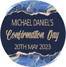 Blue & Gold Confirmation Sticker