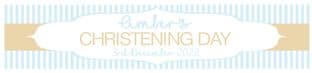 Blue & Gold Stripe Christening Banner