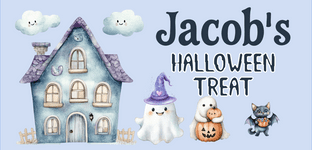 Blue Haunted House Halloween Bar Wrapper