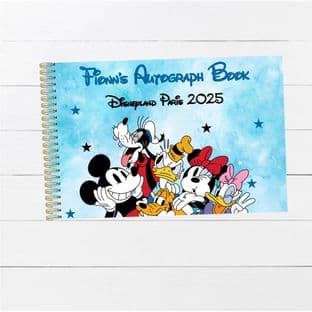 Blue Mickey & Friends Wire Bound Autograph Book