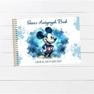 Blue Mickey Mouse Wire Bound Autograph Book