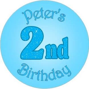 BLUE name and age sticker