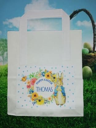 Blue Name Easter Treat Bag & Sticker 2
