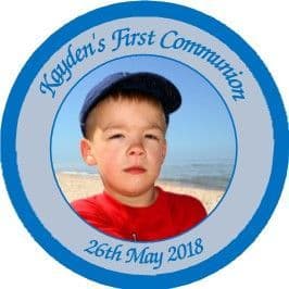 Blue Photo Communion Sticker
