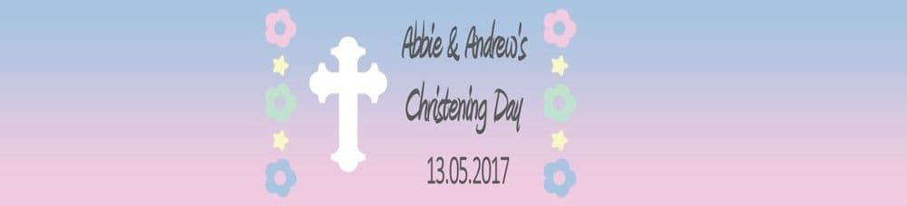 Blue & Pink Christening Bottle Wrapper