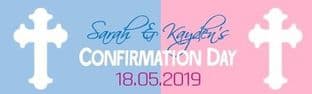 Blue & Pink Confirmation Bar Wrapper Design 1