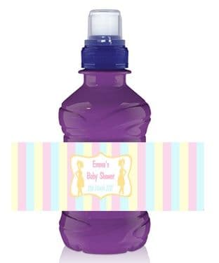 Blue Pink Lemon Stripe Baby Shower Bottle Wrapper