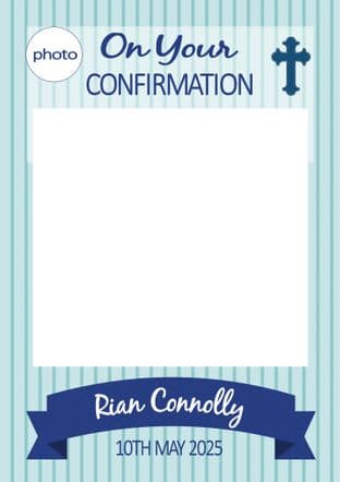 Blue Stripe Cross Selfie Frame