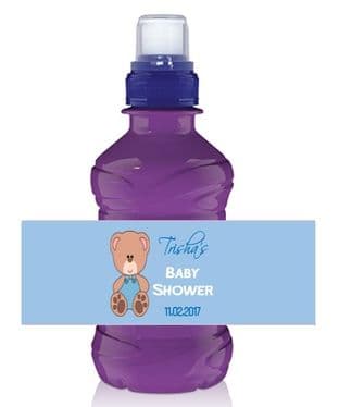 Blue Teddy Baby Shower Bottle Wrapper