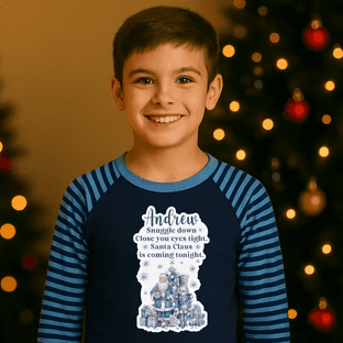 Blue Theme Christmas Pyjamas Transfer
