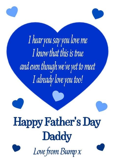 Blue To Daddy from Bump/Baby Father's Day Card