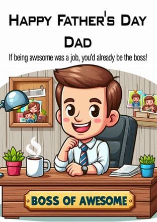Boss of Awesome Father's Day Card