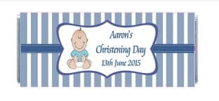 Boy Christening Chocolate Candy Bar Wrapper Design 2