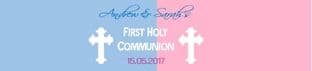 Boy Girl Cross Communion Bottle Label Wrapper