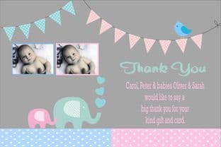 Boy / Girl Thank You Card Design 1