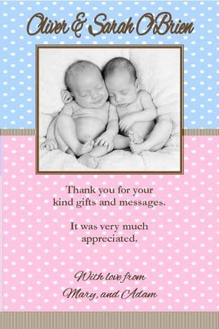 Boy / Girl Thank You Card Design 4
