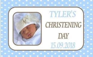 Boy Photo Polka Dots Christening Chocolate Candy Bar Wrapper