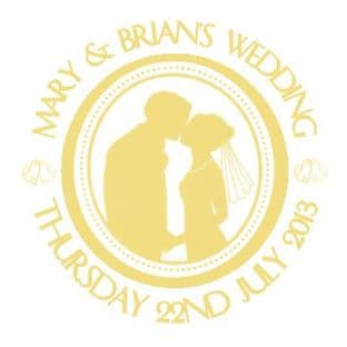 Bride & Groom Silhouette Golden