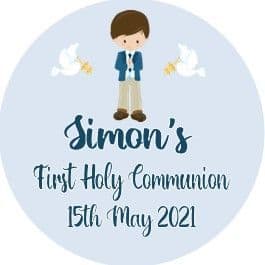 Brown Hair Boy Communion Sticker 2