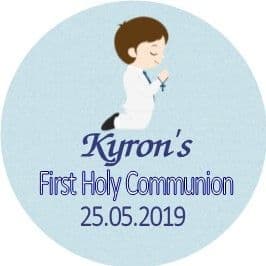 Brown Hair Boy Communion Sticker