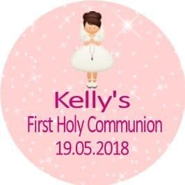 Brown Hair Girl Communion Sticker