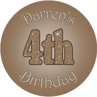 BROWN name and age sticker