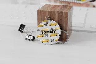 Bus Driver/Escrot Circle Keyring