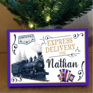 Cadbury Small Selection Box Label - Blue Train