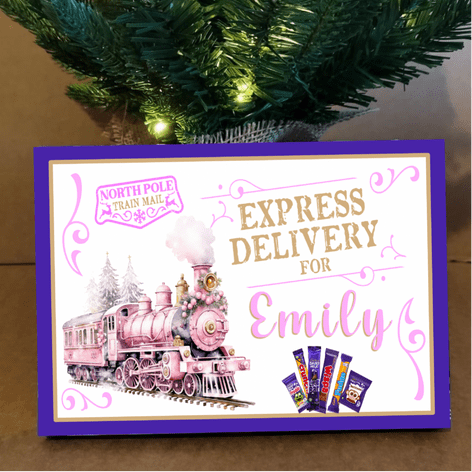 Cadbury Small Selection Box Label - Pink Train