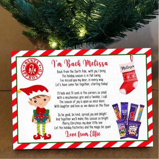Cadbury Small Selection Box Label - Returning Elf