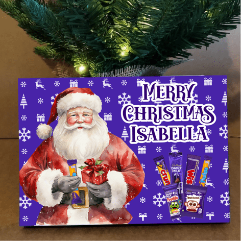 Cadbury Small Selection Box Label - Vintage Santa