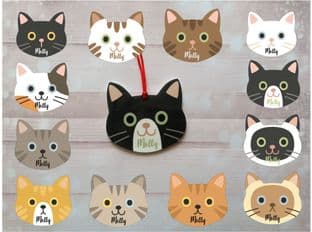 Cat Head Christmas Ornament Decoration Various Designs