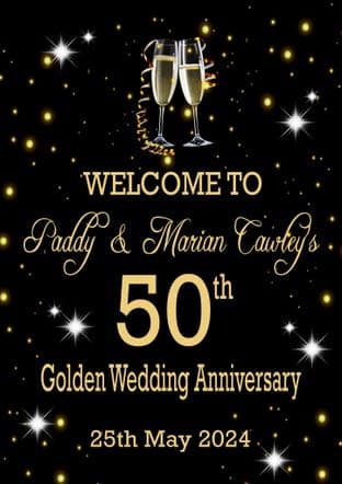 Champagne Glasses Any Occasion Welcome Sign