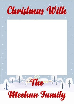 Chrismtas Selfie Frame Blue Snow Scene
