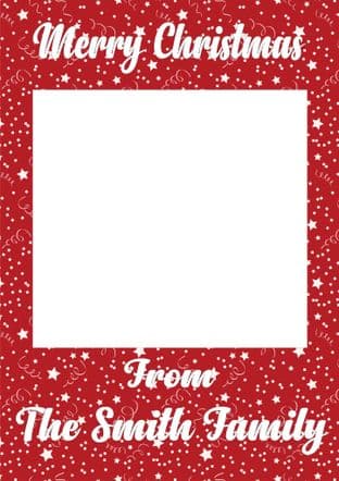 Chrismtas Selfie Frame Red with Snow