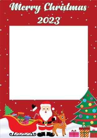 Chrismtas Selfie Frame Santa Sleigh