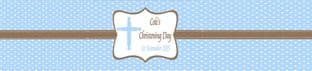 Christening Blue Polka Dot Bottle Wrapper