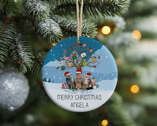 Christmas Cats & Tree Ornament Decoration